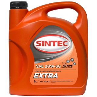 SINTEC Extra 20W-50 5л. Масло моторное минеральное